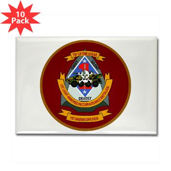 1LARB - M01 - 01 - 1st Light Armored Reconnaissance Bn - Rectangle Magnet (10 pack) - Click Image to Close